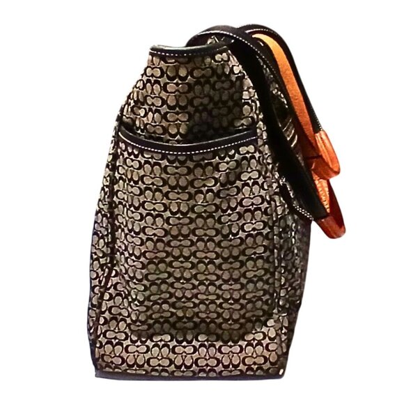 Coach Monogram Signature Diaper Bag Voyager Black Gray F0926-F13813 Signature C - Picture 5 of 16